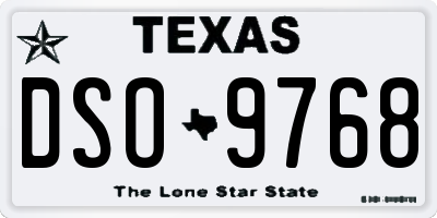 TX license plate DSO9768