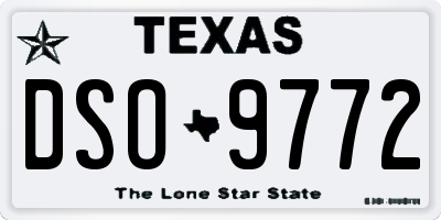 TX license plate DSO9772