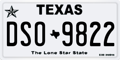 TX license plate DSO9822