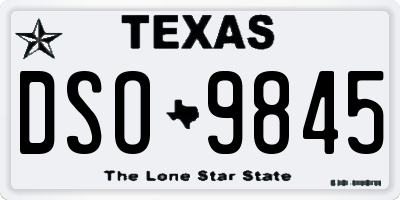 TX license plate DSO9845