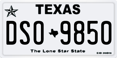 TX license plate DSO9850