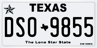TX license plate DSO9855