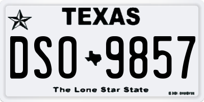 TX license plate DSO9857