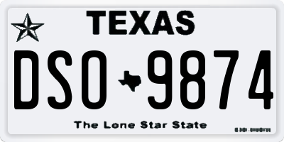 TX license plate DSO9874