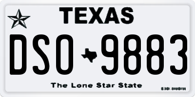 TX license plate DSO9883