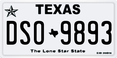 TX license plate DSO9893