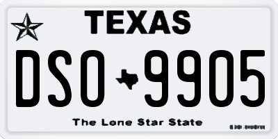 TX license plate DSO9905