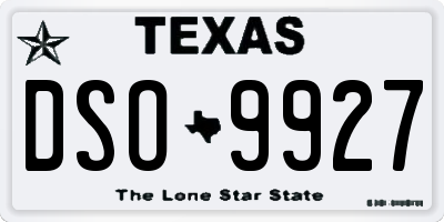 TX license plate DSO9927
