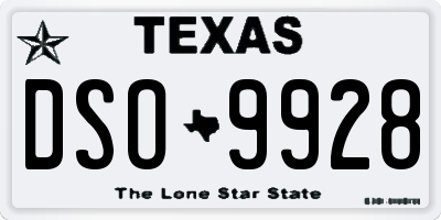 TX license plate DSO9928