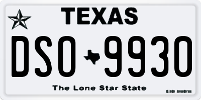TX license plate DSO9930