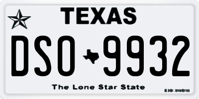 TX license plate DSO9932