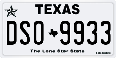 TX license plate DSO9933