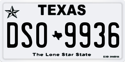 TX license plate DSO9936