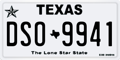 TX license plate DSO9941