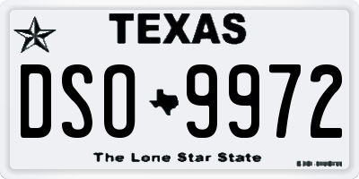 TX license plate DSO9972