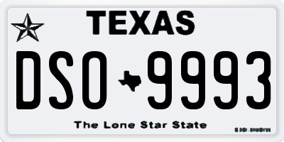 TX license plate DSO9993