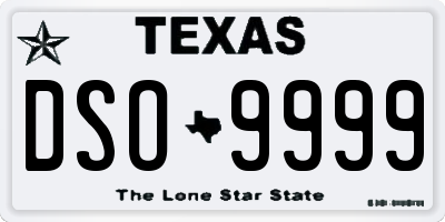 TX license plate DSO9999