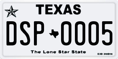 TX license plate DSP0005