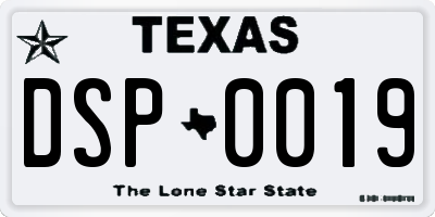 TX license plate DSP0019