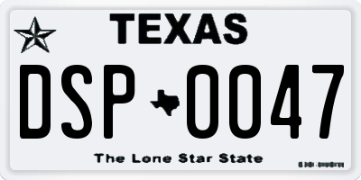 TX license plate DSP0047