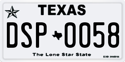 TX license plate DSP0058
