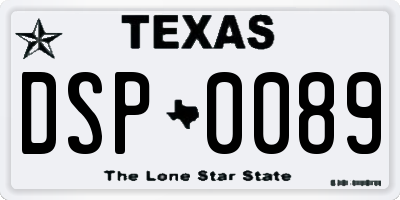 TX license plate DSP0089