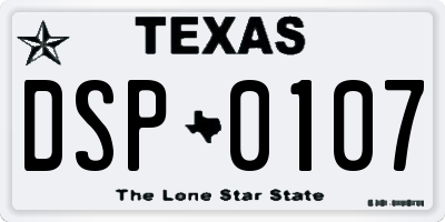 TX license plate DSP0107