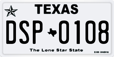 TX license plate DSP0108