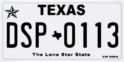 TX license plate DSP0113