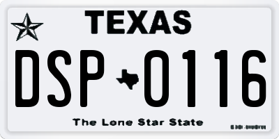 TX license plate DSP0116