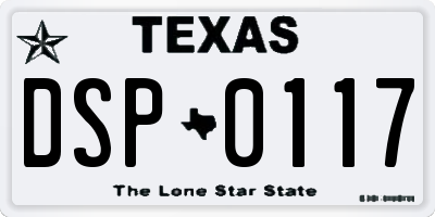 TX license plate DSP0117