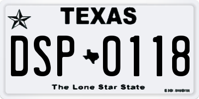 TX license plate DSP0118