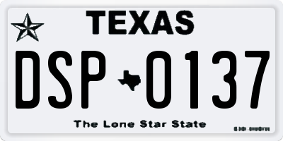 TX license plate DSP0137