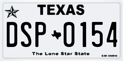 TX license plate DSP0154