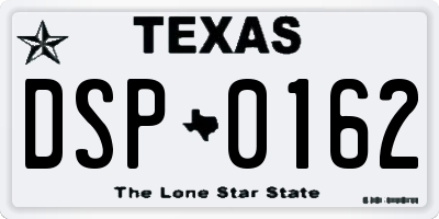 TX license plate DSP0162