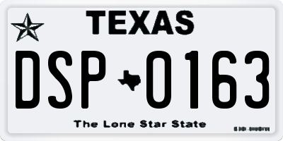 TX license plate DSP0163