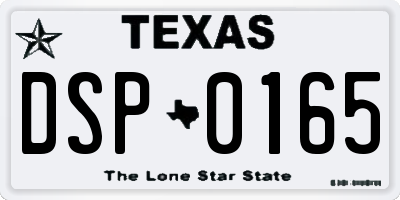 TX license plate DSP0165