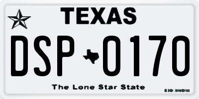 TX license plate DSP0170