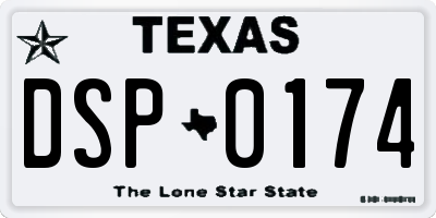 TX license plate DSP0174