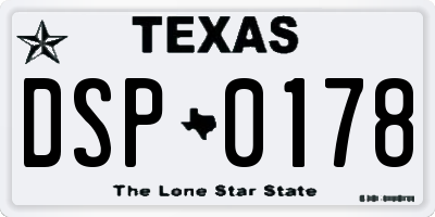 TX license plate DSP0178