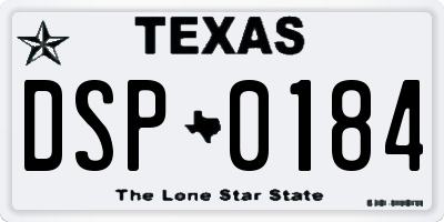 TX license plate DSP0184