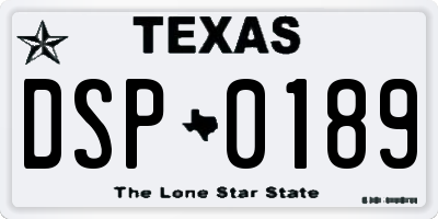 TX license plate DSP0189