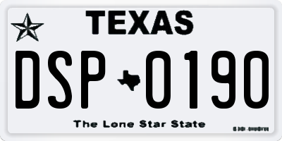 TX license plate DSP0190
