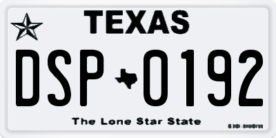 TX license plate DSP0192