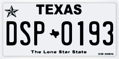 TX license plate DSP0193