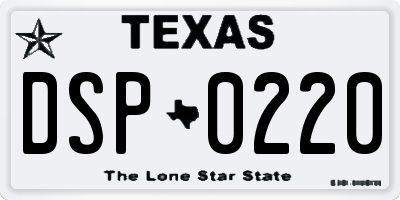 TX license plate DSP0220