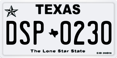 TX license plate DSP0230