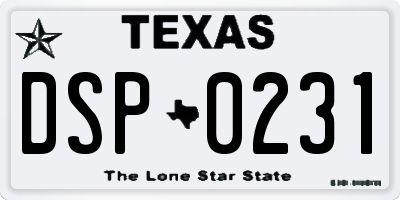 TX license plate DSP0231
