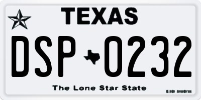 TX license plate DSP0232