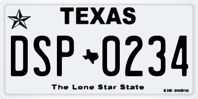 TX license plate DSP0234